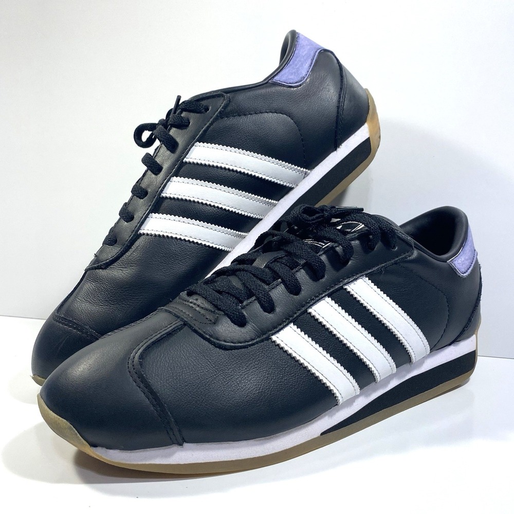 adidas Mens Size 9.5 Originals Country II Shoes Carbon Black ID6600